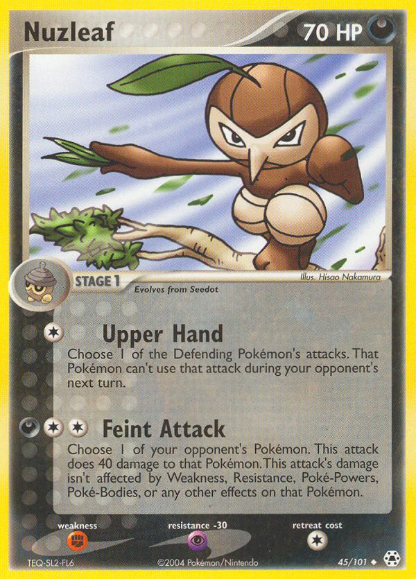 Nuzleaf – Hidden Legends 45/101 Pokémon card