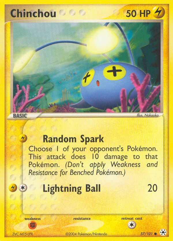 Chinchou – Hidden Legends 57/101 Pokémon card