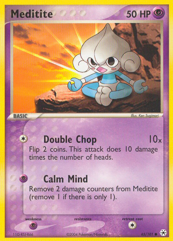 Meditite – Hidden Legends 65/101 Pokémon card