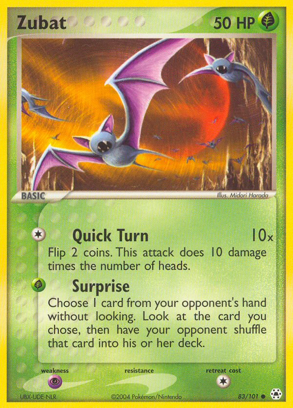 Zubat – Hidden Legends 83/101 Pokémon card