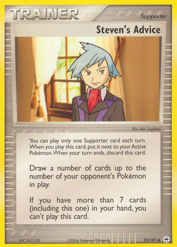 Steven's Advice – Hidden Legends 92/101 Pokémon card