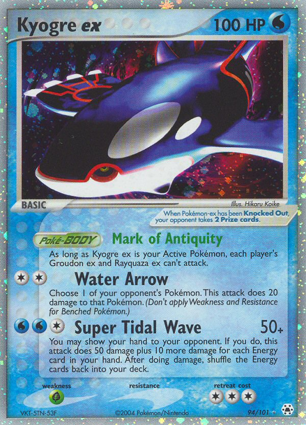 Kyogre ex – Hidden Legends 94/101 Pokémon card