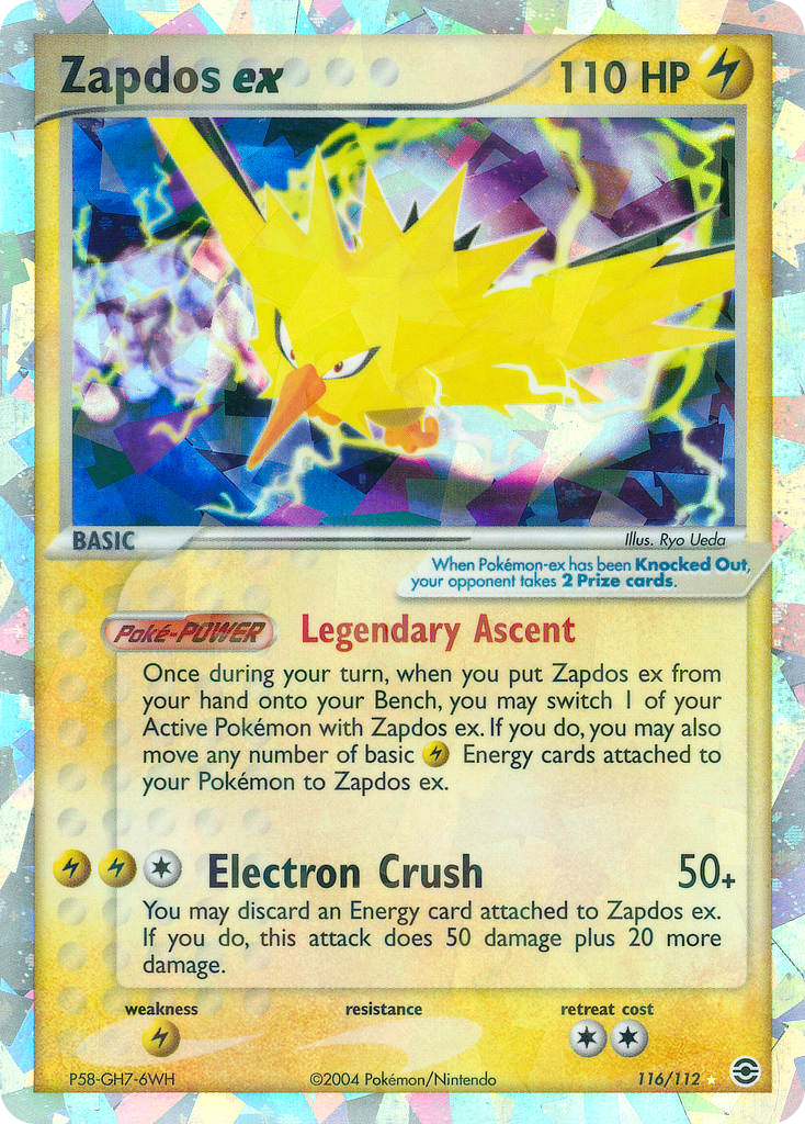 Zapdos ex – FireRed & LeafGreen 116/112 Pokémon card