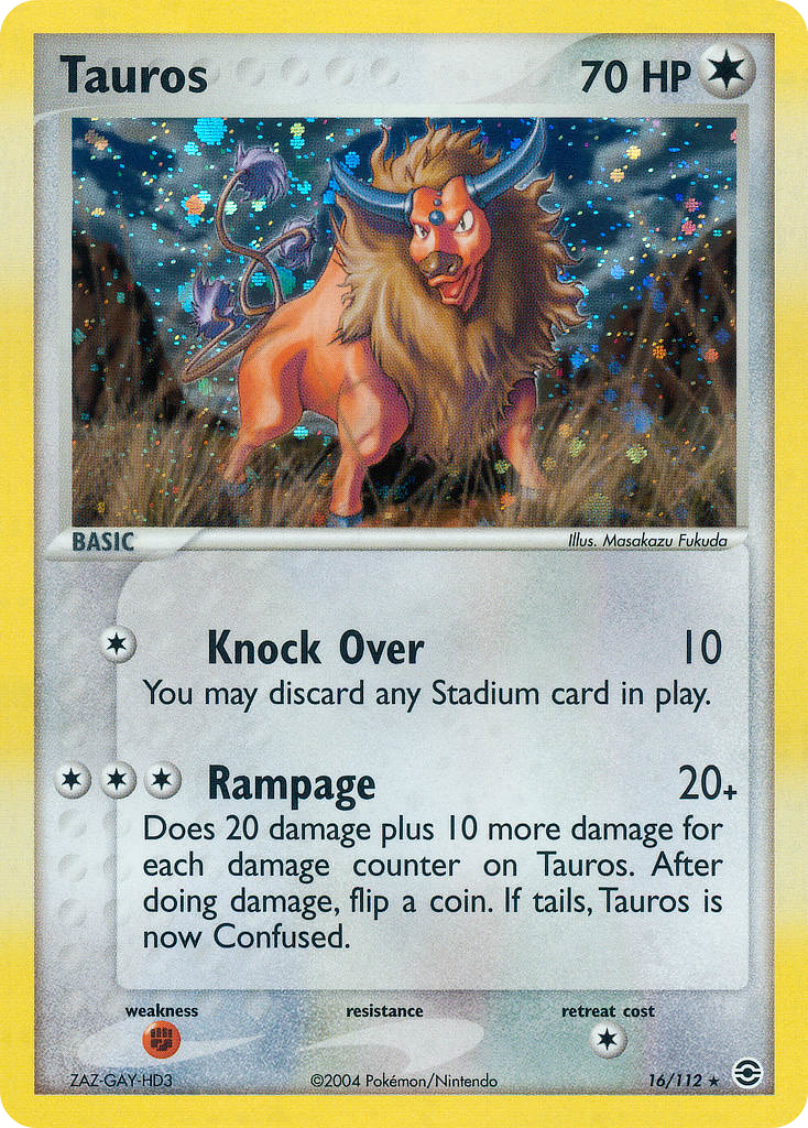 Tauros – FireRed & LeafGreen 16/112 Pokémon card