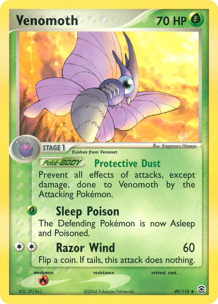 Venomoth – FireRed & LeafGreen 49/112 Pokémon card