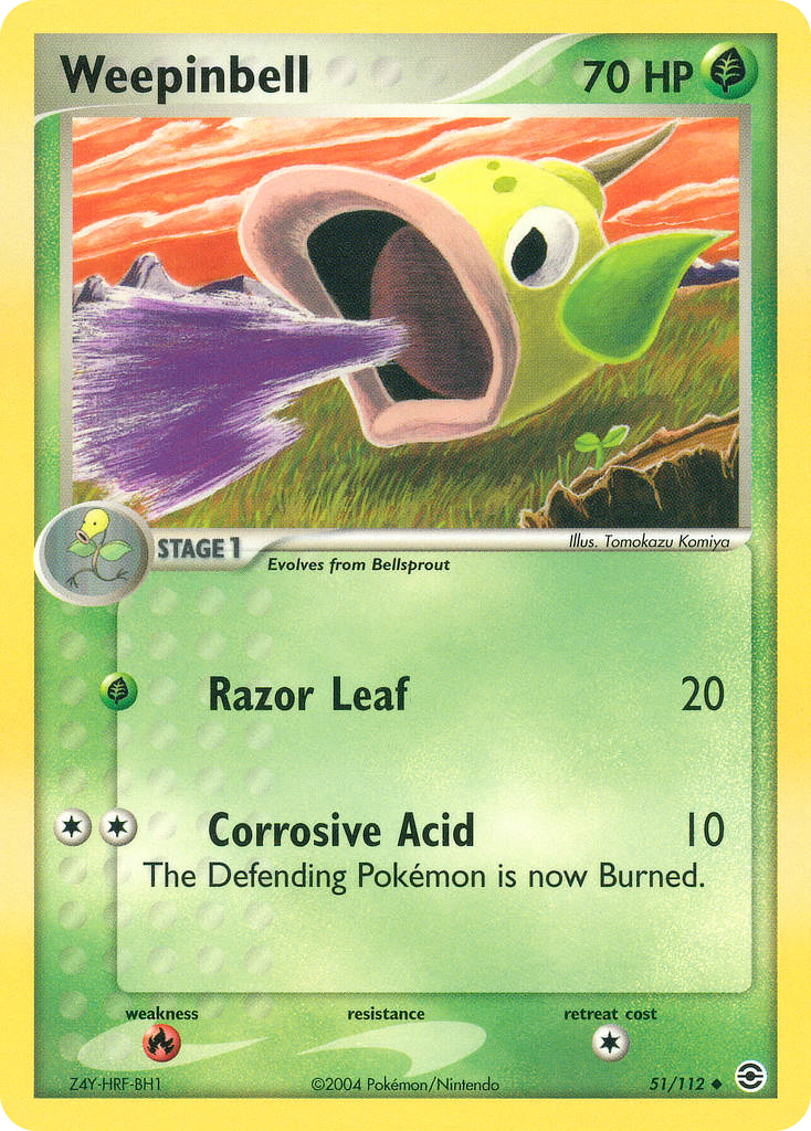Weepinbell – FireRed & LeafGreen 51/112 Pokémon card