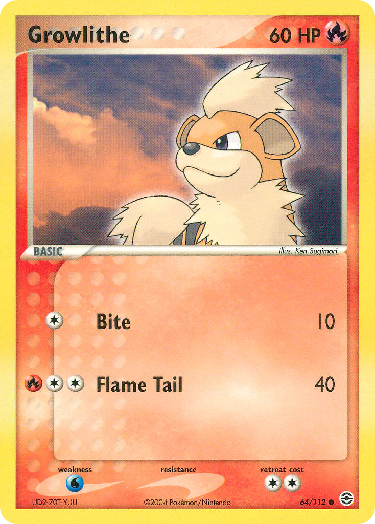 Growlithe – FireRed & LeafGreen 64/112 Pokémon card