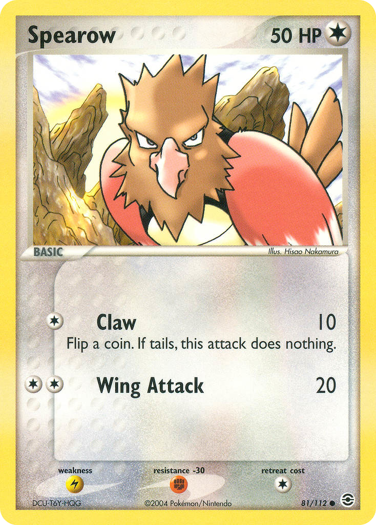 Spearow – FireRed & LeafGreen 81/112 Pokémon card