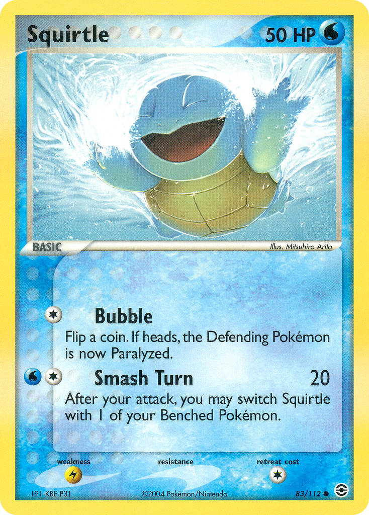Squirtle – FireRed & LeafGreen 83/112 Pokémon card