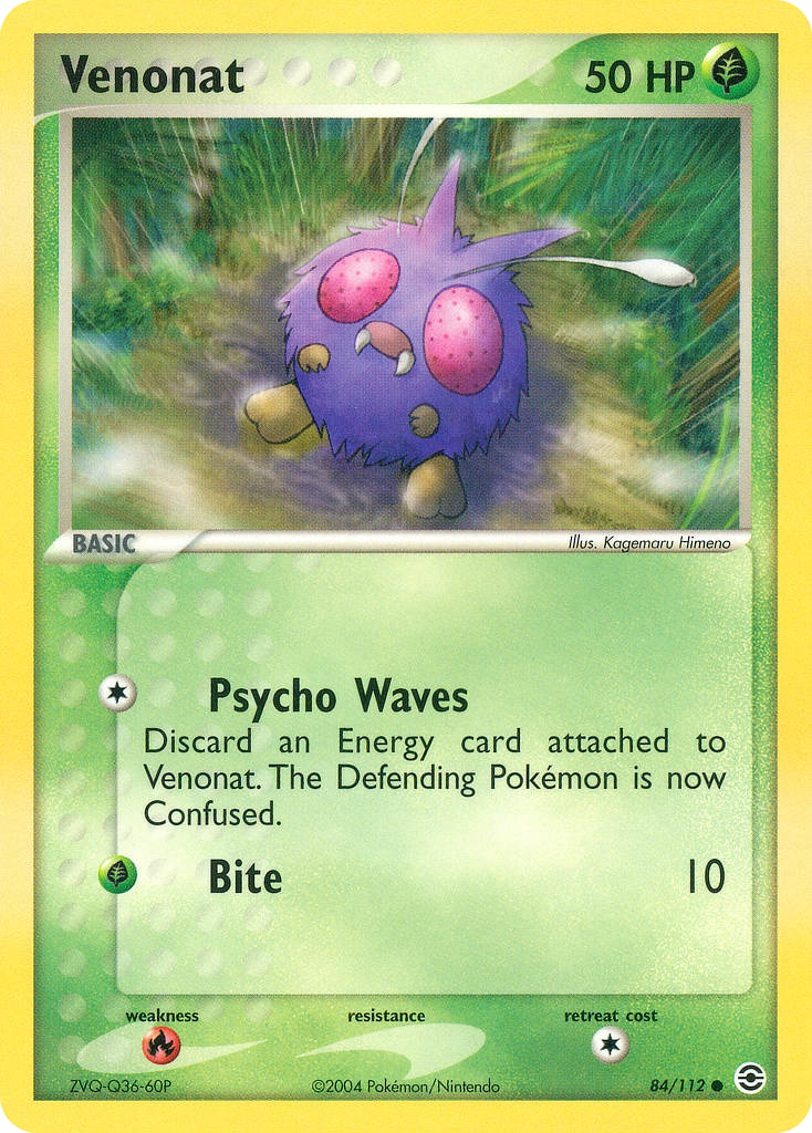 Venonat – FireRed & LeafGreen 84/112 Pokémon card
