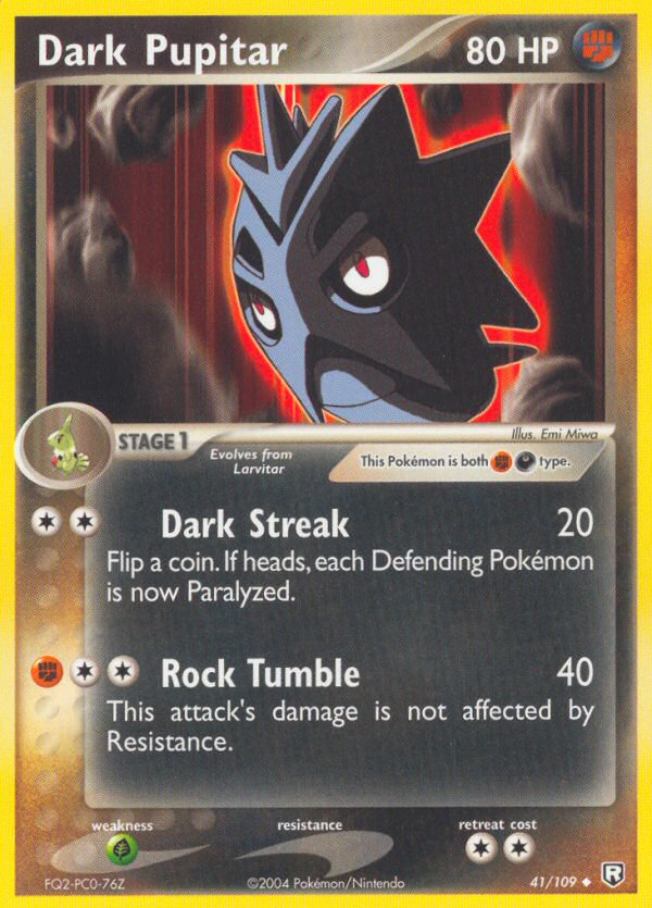 Dark Pupitar – Team Rocket Returns 41/109 Pokémon card