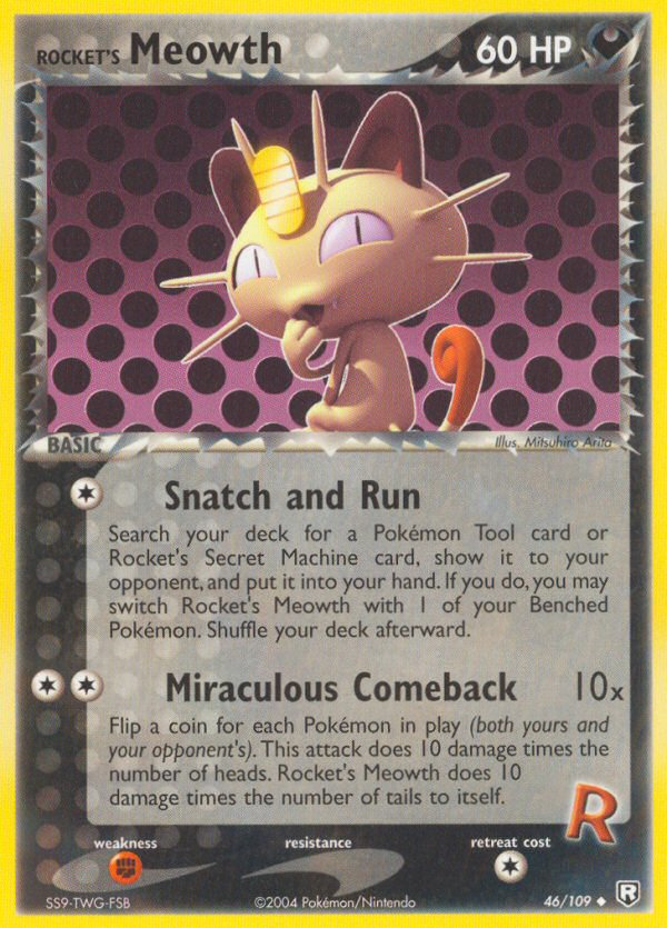 Rocket's Meowth – Team Rocket Returns 46/109 Pokémon card