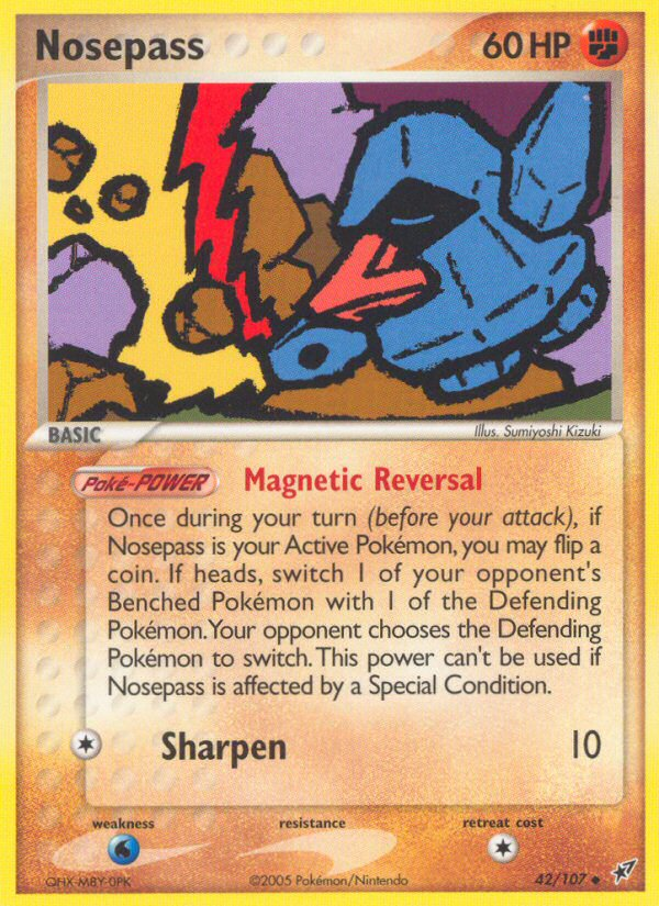 Nosepass – Deoxys 42/107 Pokémon card