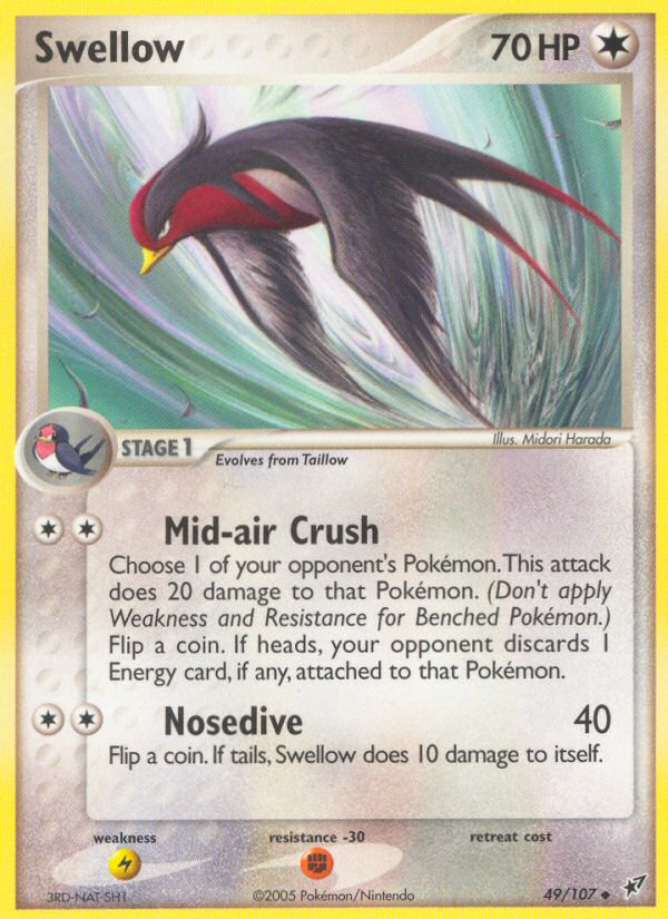 Swellow – Deoxys 49/107 Pokémon card