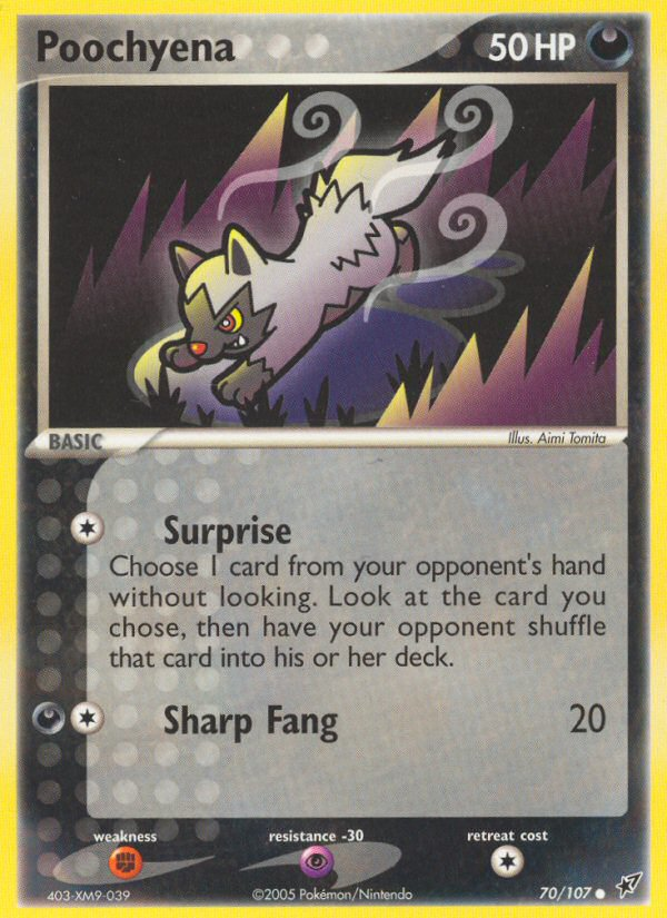 Poochyena – Deoxys 70/107 Pokémon card