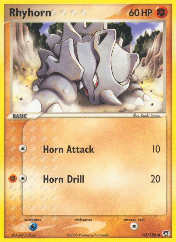 Rhyhorn – Emerald 62/106 Pokémon card