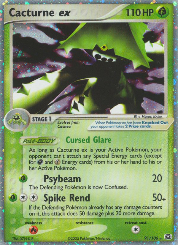 Cacturne ex – Emerald 91/106 Pokémon card