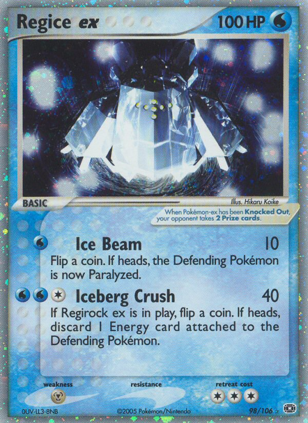 Regice ex – Emerald 98/106 Pokémon card