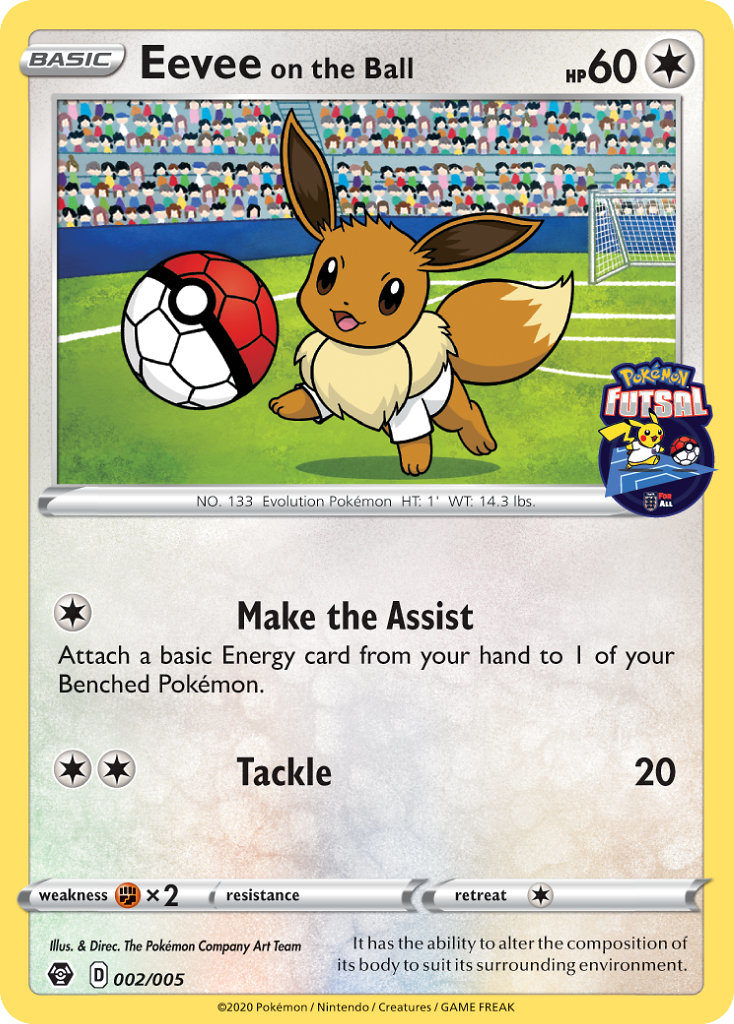 Eevee on the Ball – Pokémon Futsal Collection 002/005 Pokémon card
