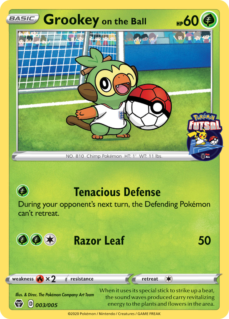 Grookey on the Ball – Pokémon Futsal Collection 003/005 Pokémon card
