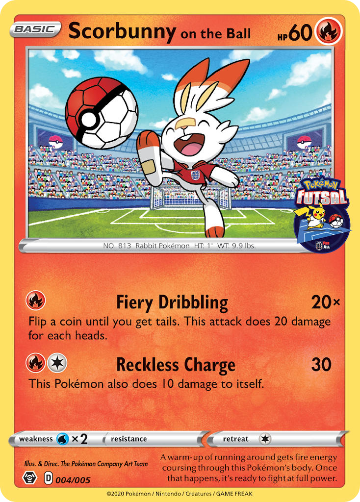 Scorbunny on the Ball – Pokémon Futsal Collection 004/005 Pokémon card