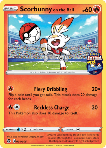 Scorbunny on the Ball - Pokémon Futsal Collection 4