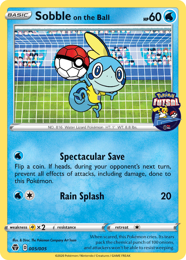 Sobble on the Ball – Pokémon Futsal Collection 005/005 Pokémon card