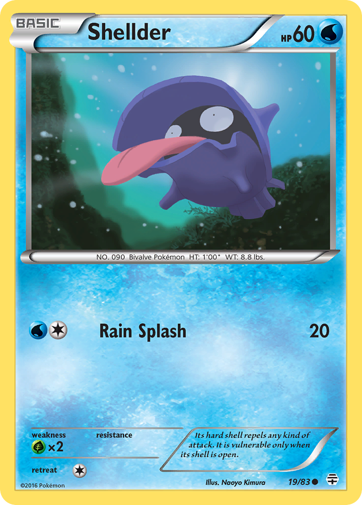 Shellder – Generations 19/83 Pokémon card