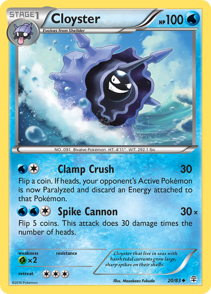Cloyster – Generations 20/83 Pokémon card
