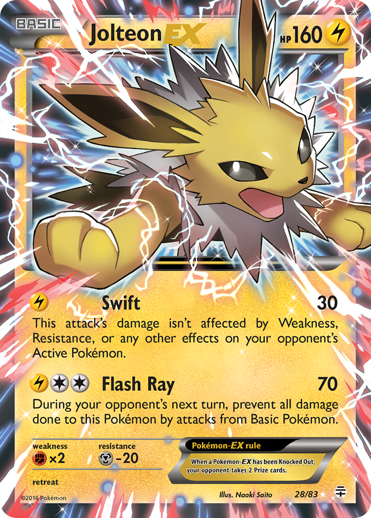 Jolteon-EX – Generations 28/83 Pokémon card