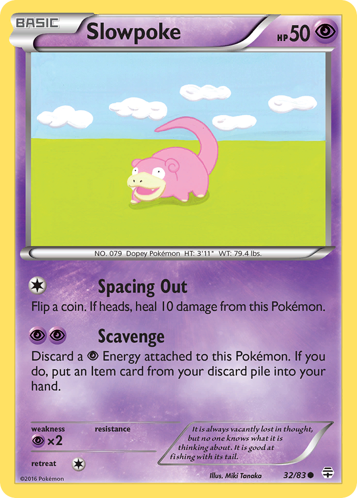 Slowpoke – Generations 32/83 Pokémon card