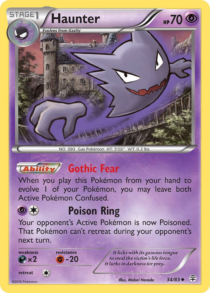 Haunter – Generations 34/83 Pokémon card