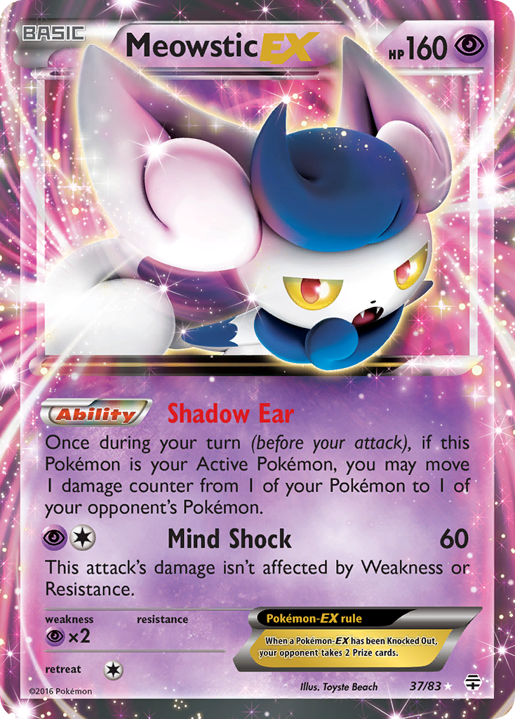 Meowstic-EX – Generations 37/83 Pokémon card