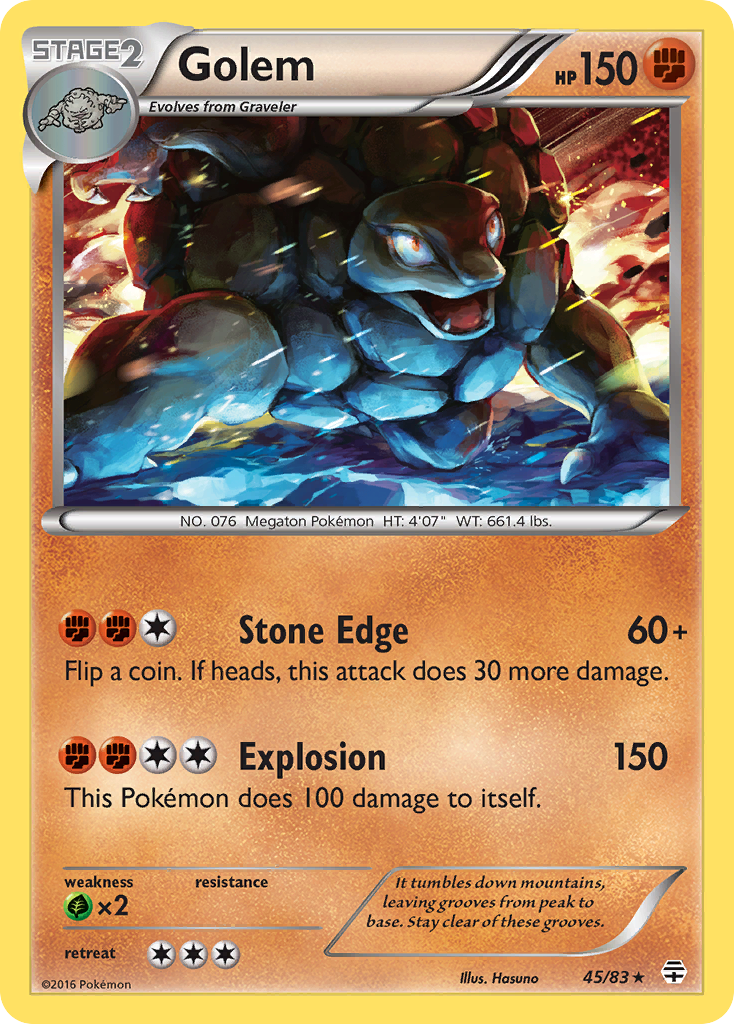 Golem – Generations 45/83 Pokémon card