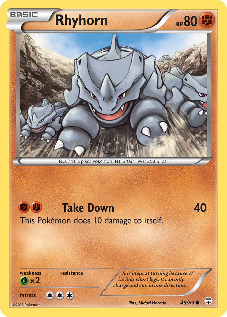 Rhyhorn – Generations 49/83 Pokémon card