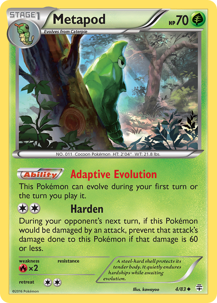 Metapod – Generations 4/83 Pokémon card