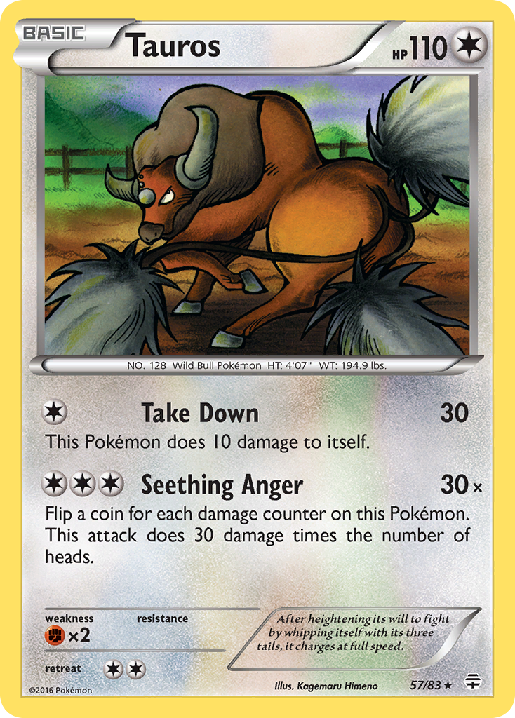 Tauros – Generations 57/83 Pokémon card