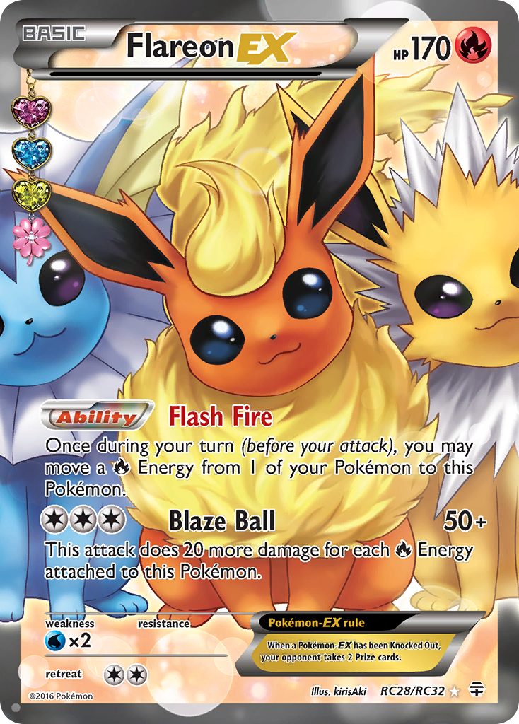 Flareon-EX – Generations RC28/RC32 Pokémon card