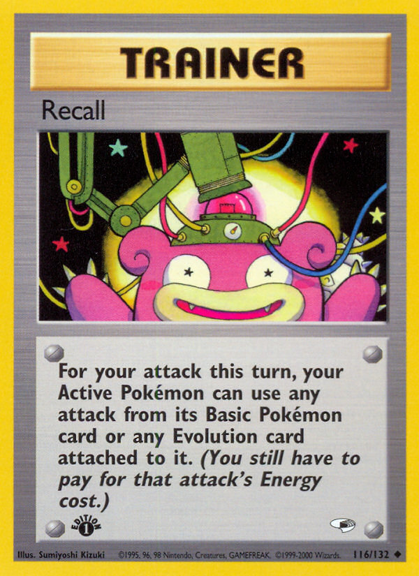 Recall – Gym Heroes 116/132 Pokémon card