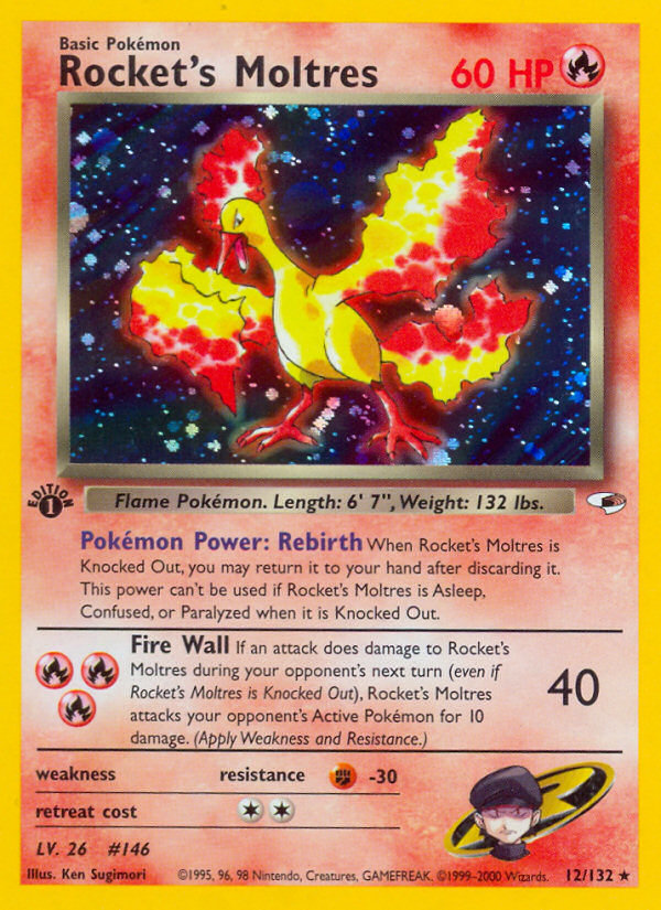 Rocket's Moltres – Gym Heroes 12/132 Pokémon card