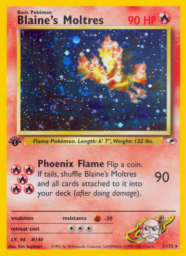 Blaine's Moltres – Gym Heroes 1/132 Pokémon card