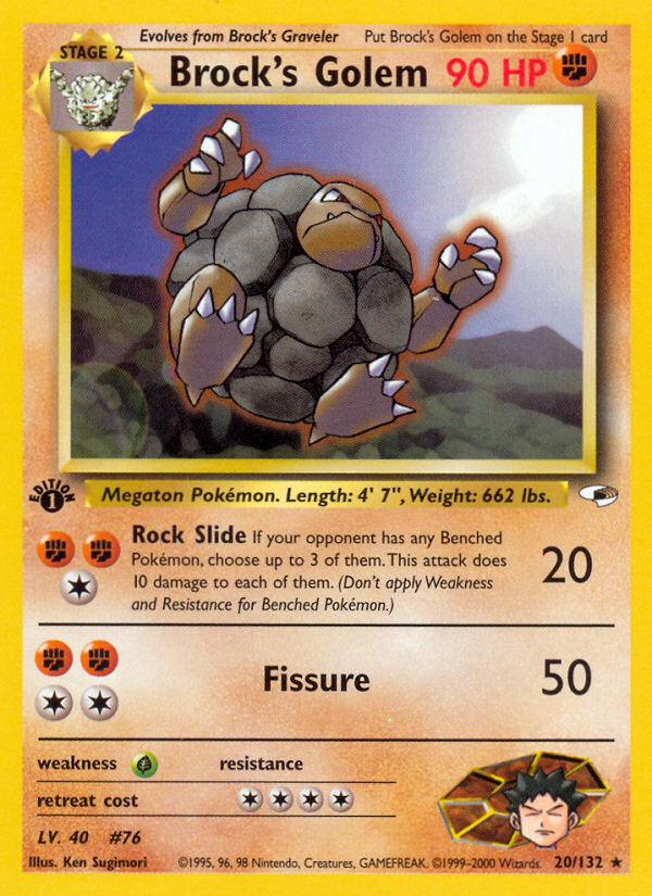 Brock's Golem – Gym Heroes 20/132 Pokémon card