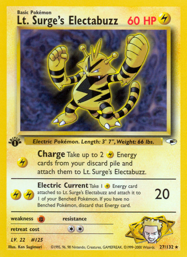 Lt. Surge's Electabuzz – Gym Heroes 27/132 Pokémon card