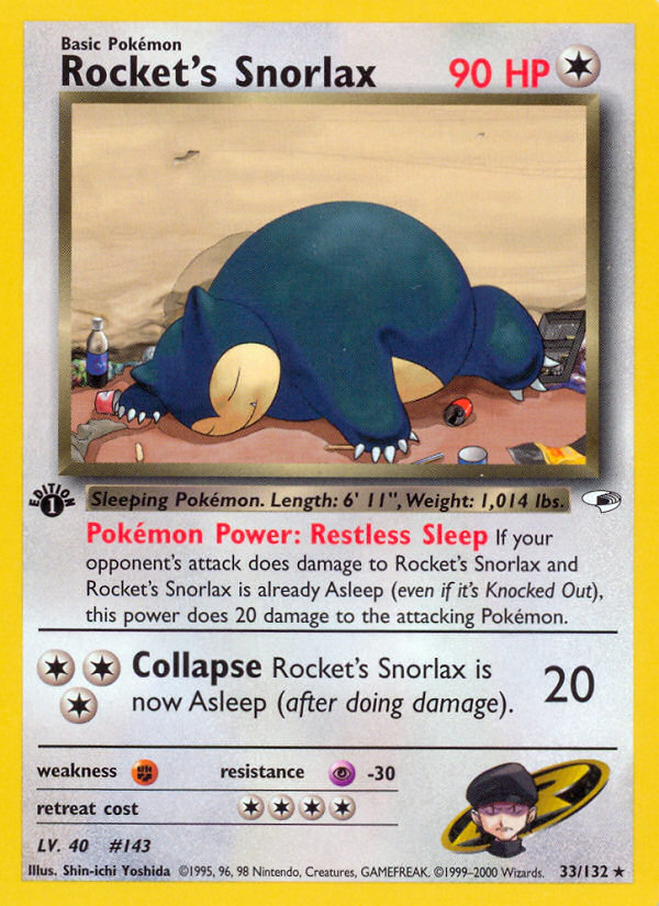 Rocket's Snorlax – Gym Heroes 33/132 Pokémon card