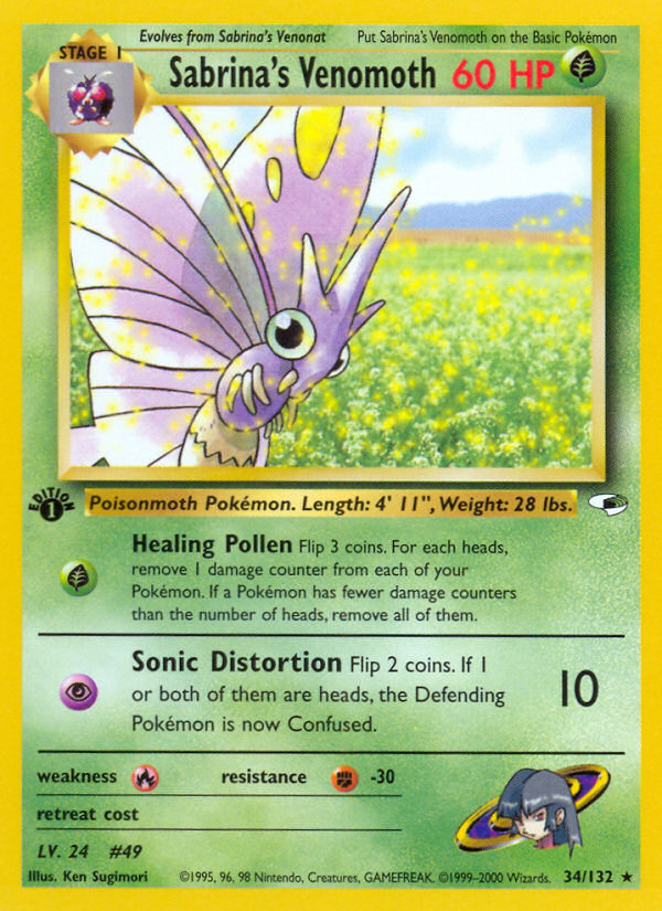 Sabrina's Venomoth – Gym Heroes 34/132 Pokémon card
