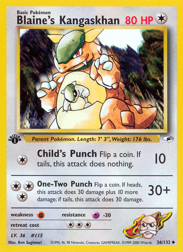 Blaine's Kangaskhan – Gym Heroes 36/132 Pokémon card