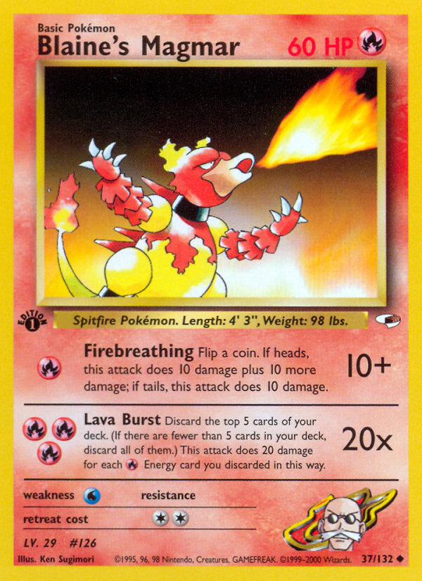 Blaine's Magmar – Gym Heroes 37/132 Pokémon card