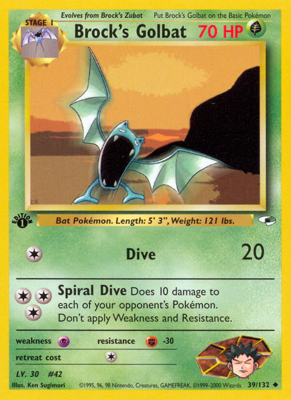 Brock's Golbat – Gym Heroes 39/132 Pokémon card