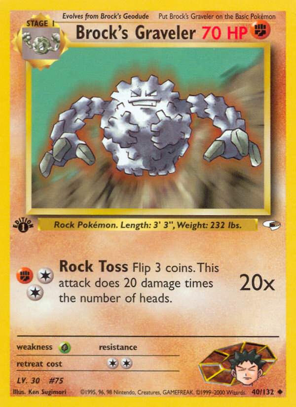 Brock's Graveler – Gym Heroes 40/132 Pokémon card