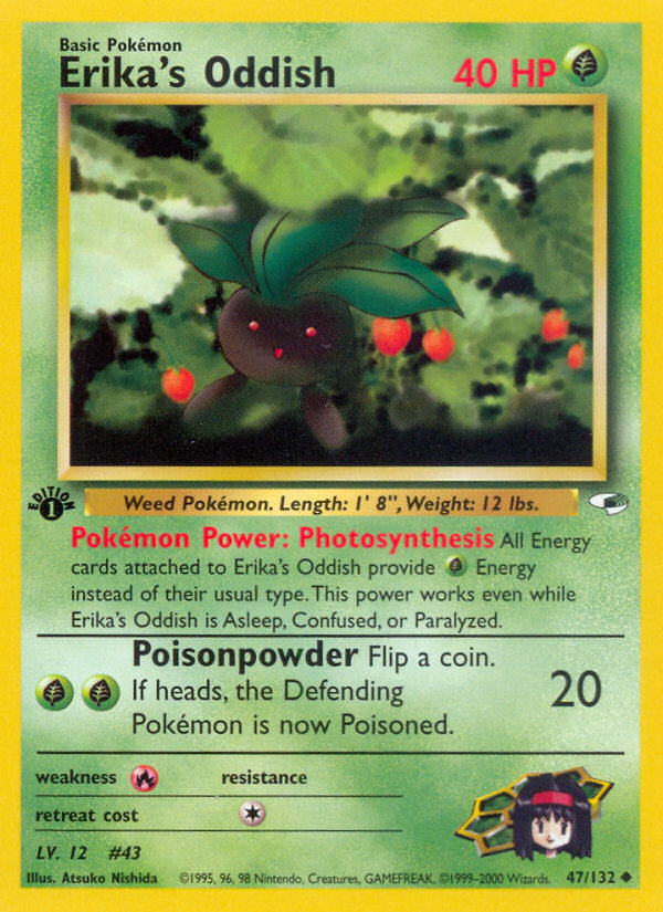 Erika's Oddish – Gym Heroes 47/132 Pokémon card